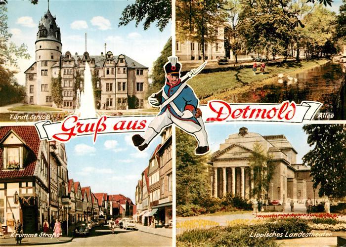Detmold Schloss Krumme Strasse Allee Lippisches Landestheater