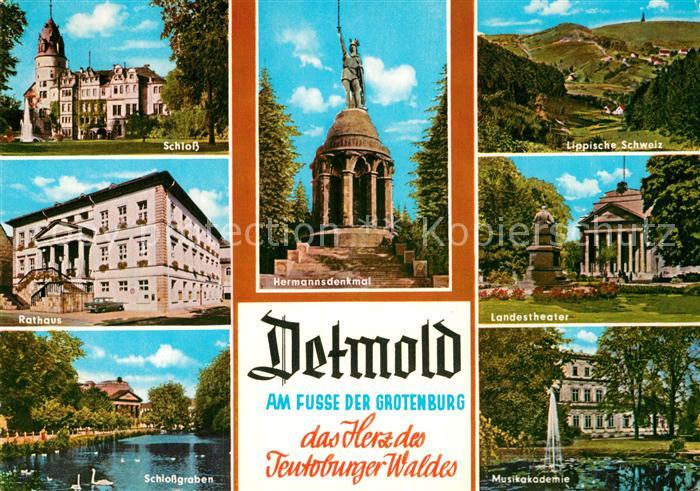 Detmold Schloss Rathaus Hermannsdenkmal Musikakademie Landestheater