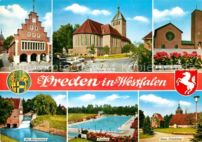 Vreden Rathaus Freibad Haus Fruechting St. Georgs-Kirche St. Marien-Kirche