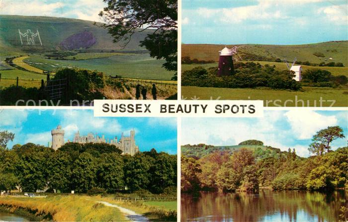 Sussex Long Man of Wilmington Arundel Castle Jack and Jill Windmills Clayton Cha