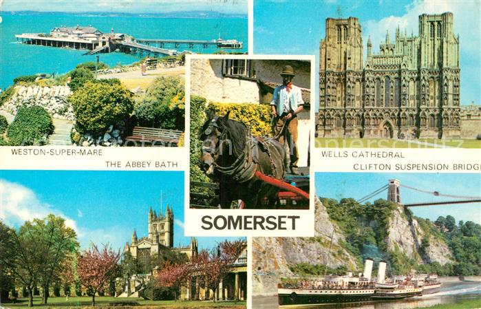 Somerset UK Weston Super Mare Abbey Bath Wells Cathedral Clifton Suspension Brid