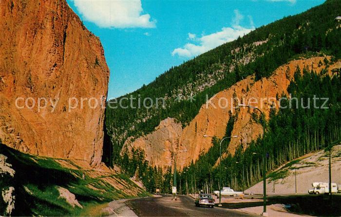 Radium Hot Springs BC The red rock and iron gates guard