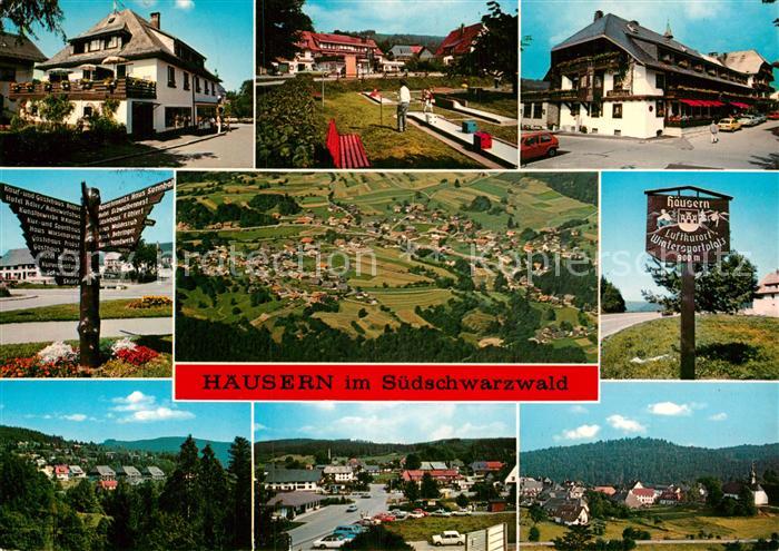 Haeusern Schwarzwald Ortsmotive Minigolf Fliegeraufnahme Wegweiser Panorama