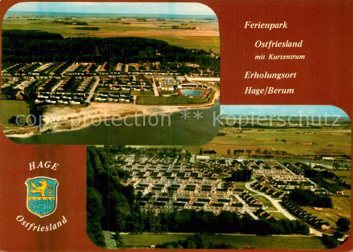 Hage Ostfriesland Ferienpark mit Kurzentrum Fliegeraufnahme
