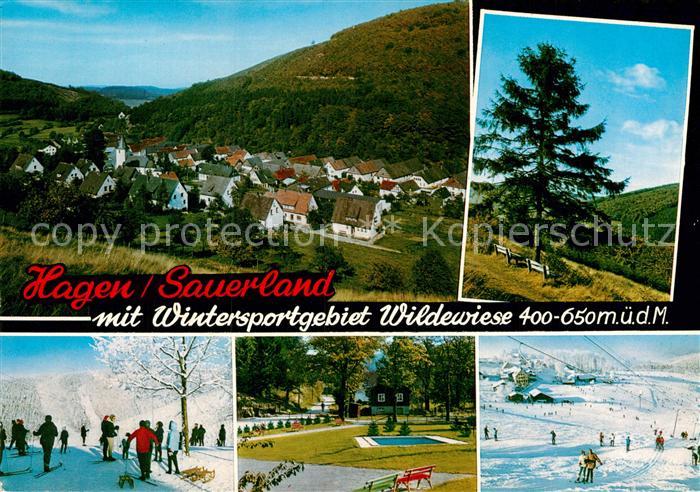 Hagen Westfalen Panorama Skipiste Park Skilift