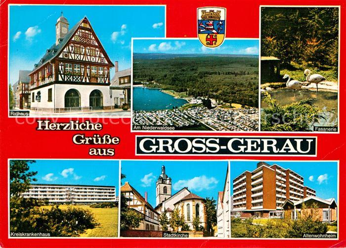 Gross-Gerau Rathaus Niederwaldsee Fasanerie Kreiskrankenhaus Stadtkirche Altenwo
