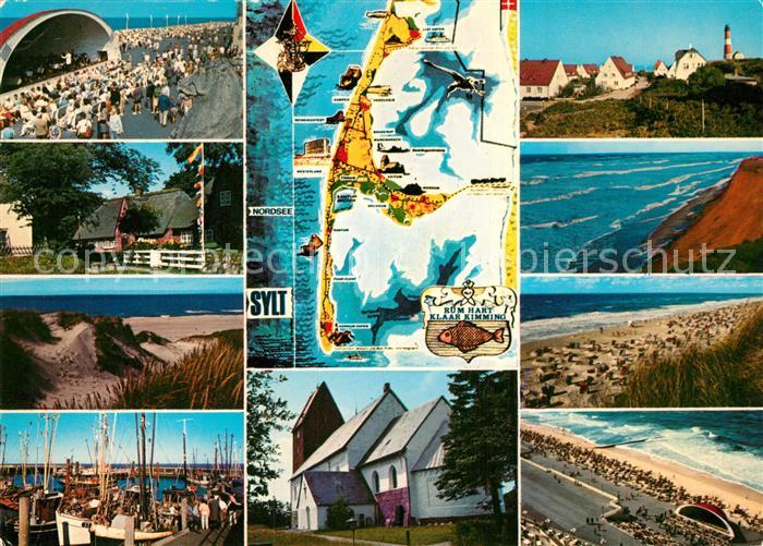 Sylt Musikpavillon Friesenaus Duenen Bootshafen Steilkueste Strandpartie