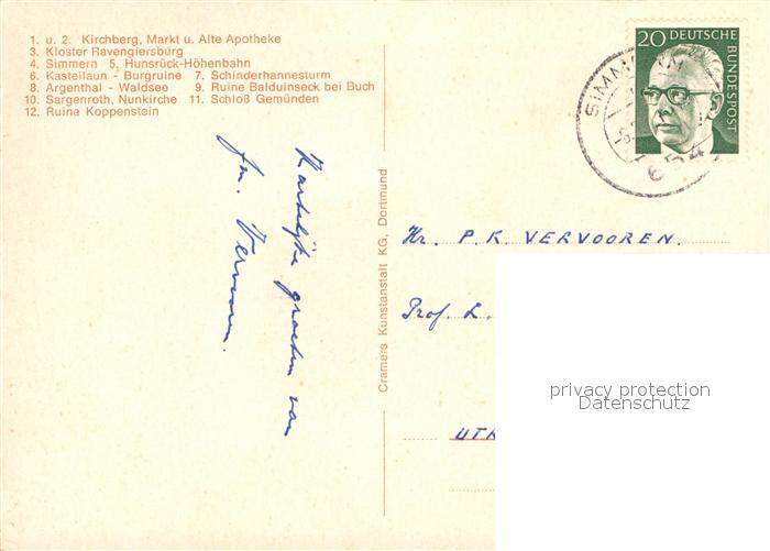 Hunsrueck Markt Apotheke Kloster Ravengiersburg Simmern Hoehenbahn Burgruine Sch – Bild 2