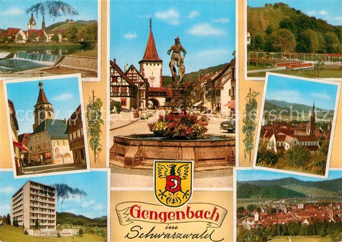 Gengenbach Stauwehr Stadttor Brunnen Kirche Hochhaus Panorama