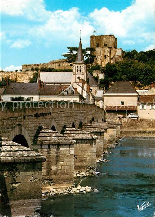 Montrichard Pont sur le Cher Eglise Sainte Croix et le donjon