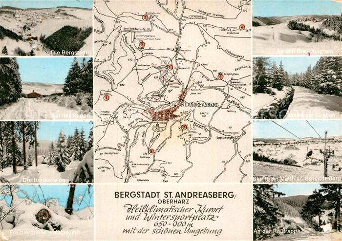 St Andreasberg Harz Bergstadt Kuppe Dreibrodesteine Freibierquelle Die Drei Jung
