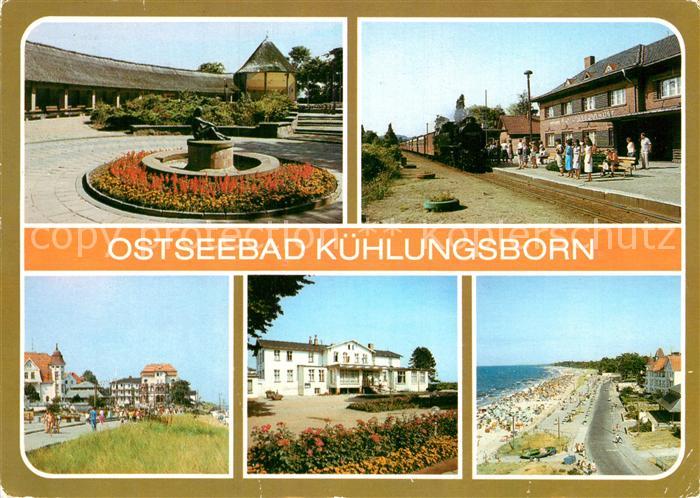 Kuehlungsborn Ostseebad Konzertgarten Ost Bahnhof mit Molli Strandpromenade Osts