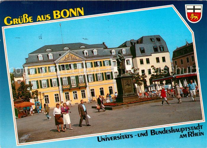 Bonn Rhein Muensterplatz mit Hauptpostamt und Beethoven Denkmal