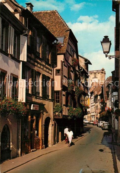Ribeauville Haut Rhin Elsass La grand rue richement fleurie