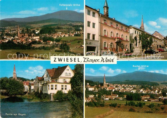 Zwiesel Niederbayern Panorama Stadtplatz Regen Partie Rachel