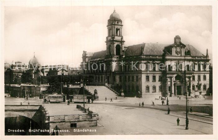 DRESDEN Elbe Bruehl'sche Terrasse Staendehaus