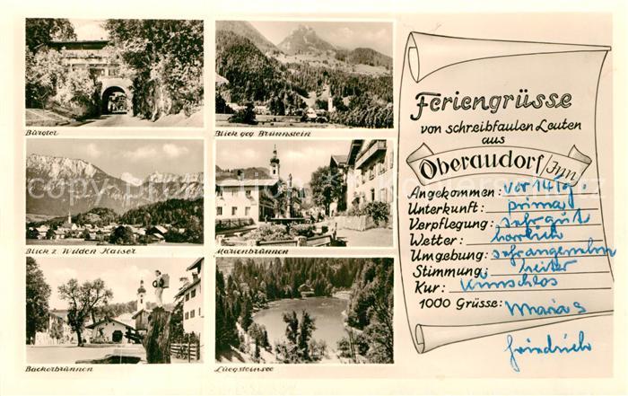 Oberaudorf Burgtor Brunnen Lueegsteinsee Kaisergebirge Bruennstein Alpenpanorama