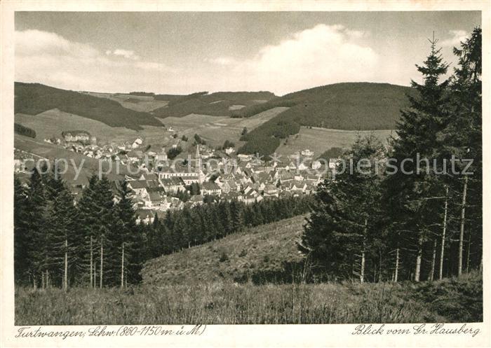 Furtwangen Panorama Blick vom Grossen Hausberg Kupfertiefdruck