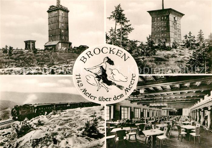 Brocken Harz Berghotel Restaurant Aussichsturm Eisenbahn Kleine Hexe