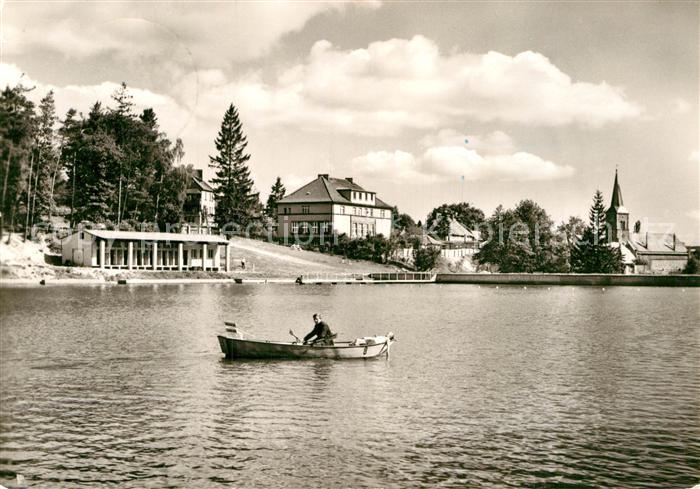 Guentersberge Muehlteich mit Freibad Bootfahren