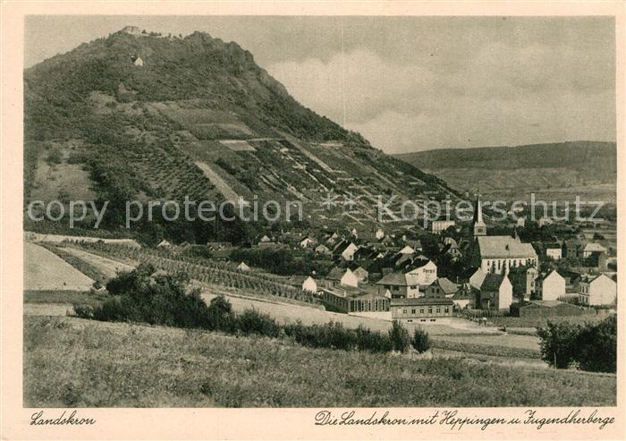 Heppingen Ahr Gesamtansicht mit Reichsburg Landskron Jugendherberge