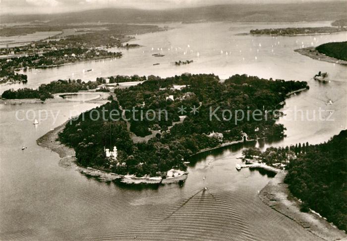 Wannsee Gaststaette Blockhaus Nikolskoe Pfaueninsel Fliegeraufnahme