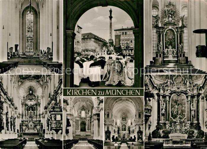Muenchen Bayern Kirchen der Stadt Innenansichten