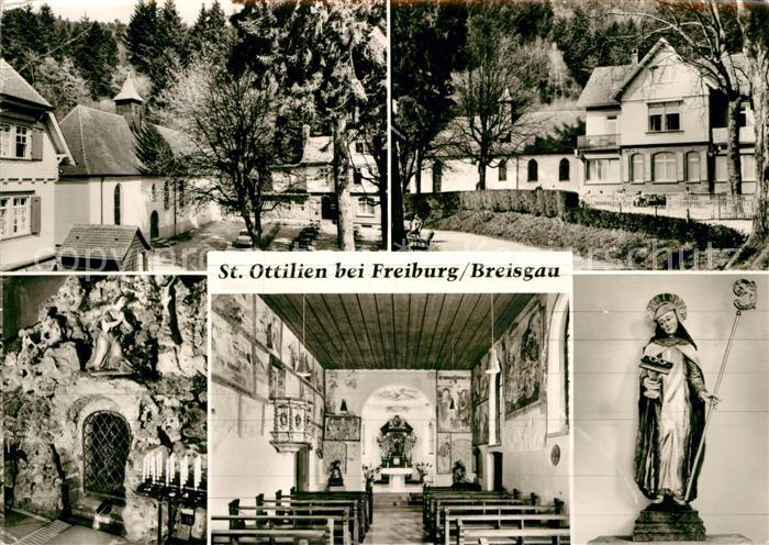 St Ottilien Freiburg Kirche Innenansichten Heiligenfigur Gaststaette