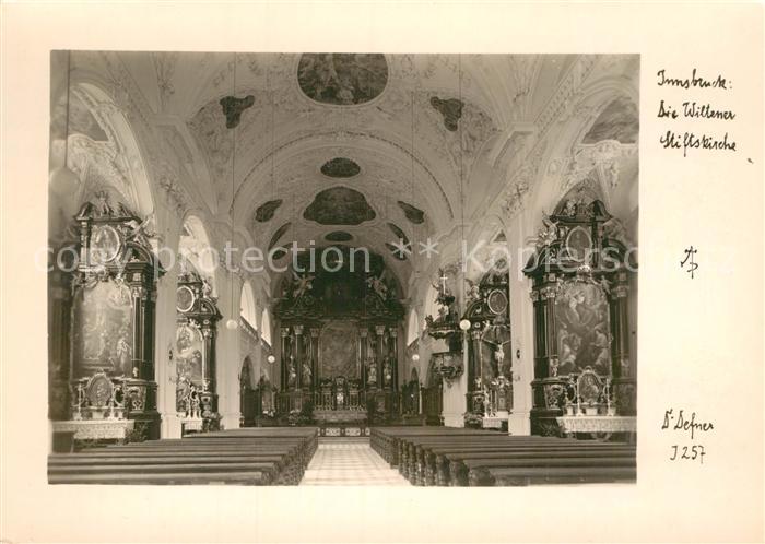 Innsbruck Wittener Stiftskirche Innenansicht Handabzug