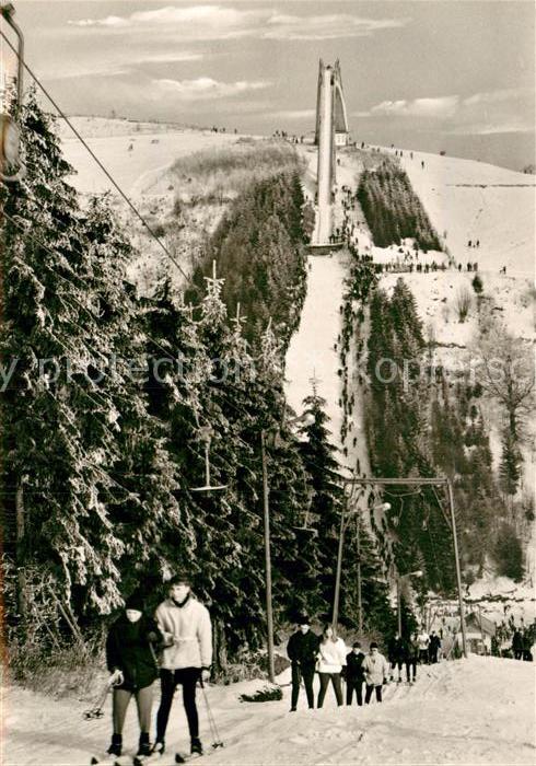 Winterberg Hochsauerland Blick zur St Georg Sprungschanze Schlepplift Winterspor
