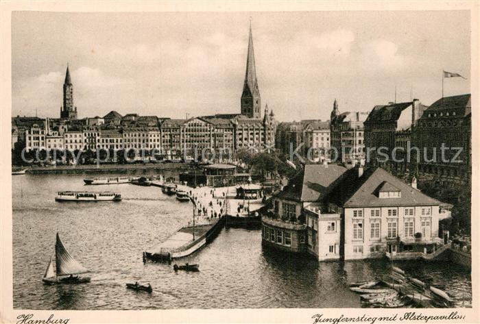 HAMBURG  CITY Jungfernstieg mit Alsterpavillon