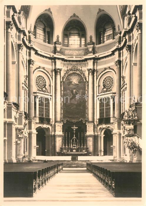 DRESDEN Elbe Katholische Hofkirche Innenansicht vor der Zerstoerung Repro