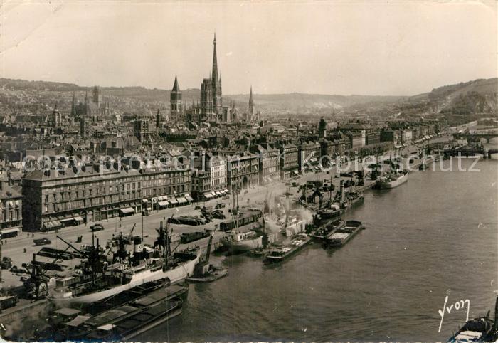 Rouen Les quais vus du pont transbordeur