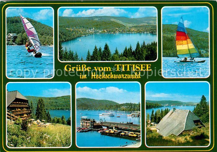 Titisee Windsurfen Segeln Hotel Bootsanleger Panorama Schwarzwald
