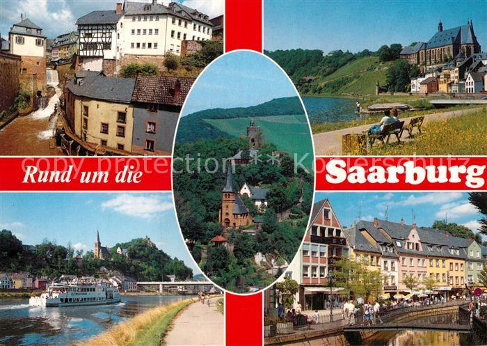 Saarburg Saar Burganlage Altstadt Fahrgastschiff Stadt Saarburg
