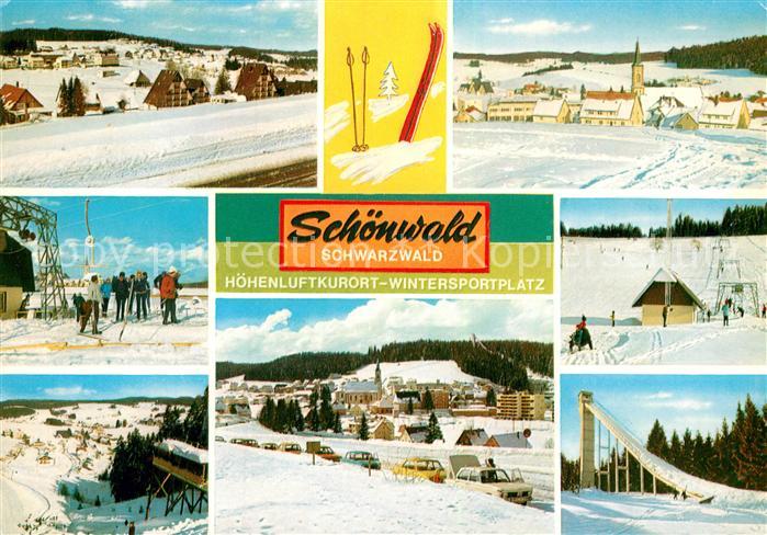 Schoenwald Schwarzwald Winterpanorama Kurort Wintersportplatz Skisprungschanze