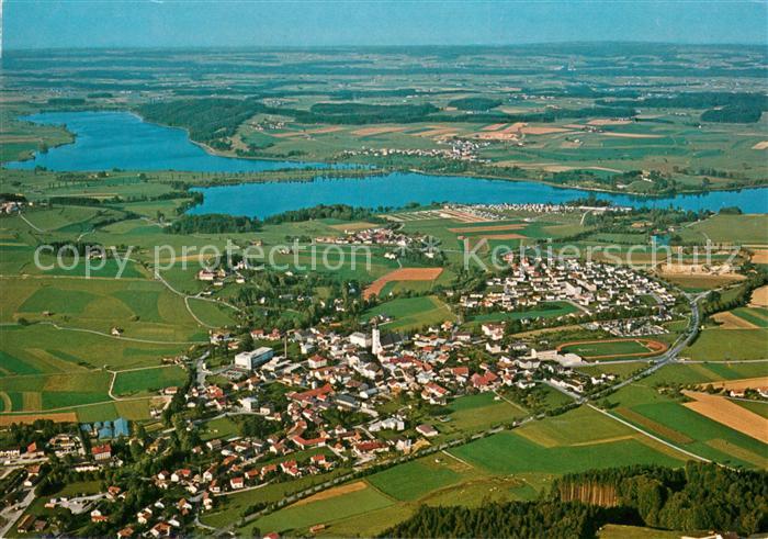 Waging See und Tettenhausen Wagingersee Tachingersee Fliegeraufnahme