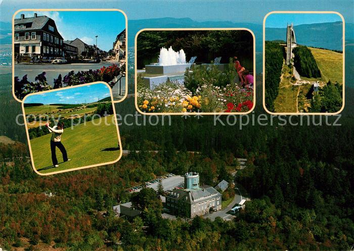 Winterberg Hochsauerland Astenturm Fliegeraufnahme Golfplatz Springbrunnen Skisp