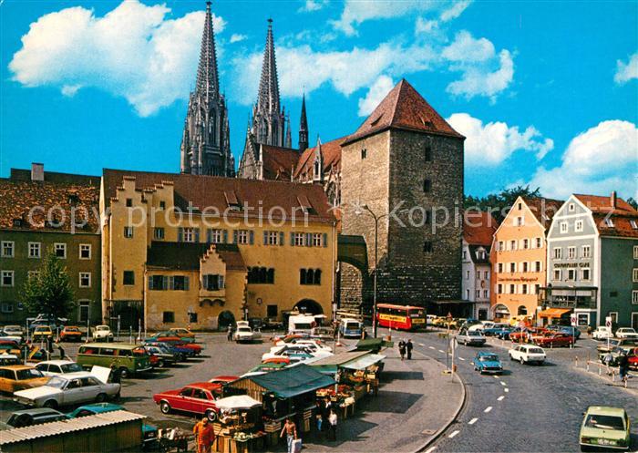 REGENSBURG Bayern Alter Kornmarkt Turm Dom St Peter