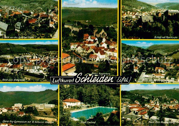 Schleiden Eifel Blick von Broicher Hoehe Ehrenmal Gymnasium Hospital Ruppenberg