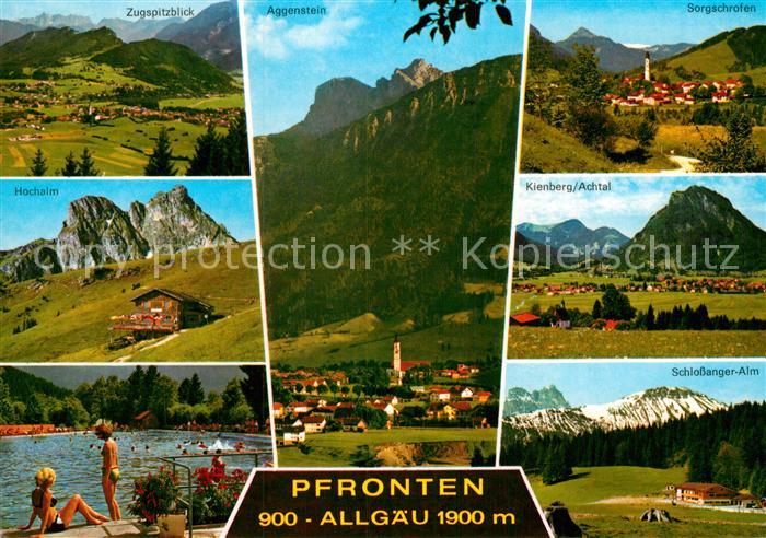 Pfronten Ostallgaeu Bayern Gesamtansicht mit Alpenpanorama Hochalm Achtal
