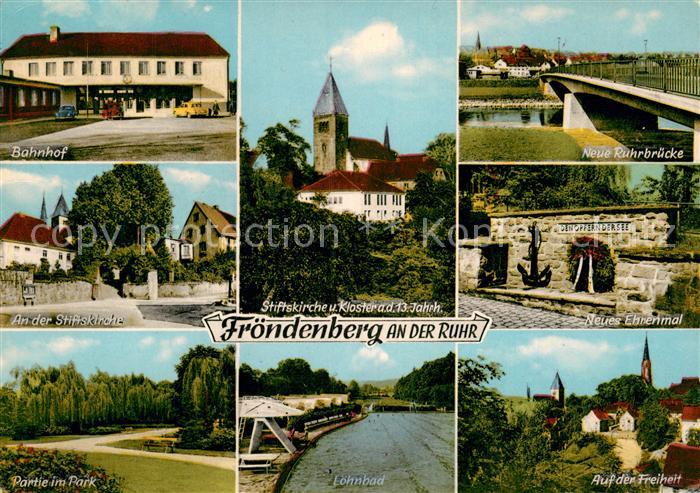 Froendenberg Ruhr Bahnhof Stiftskirche Park Kloster Loehnbad Freibad Ruhrbruecke