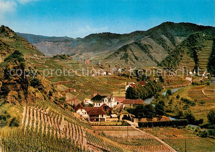 Mayschoss Panorama Ahrtal mit Lochmuehle Weinberge