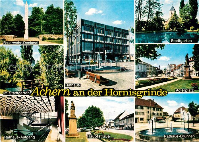 Achern Baden Denkmal Stadtgarten Rathaus Hauptstrasse Adlerplatz Brunnen