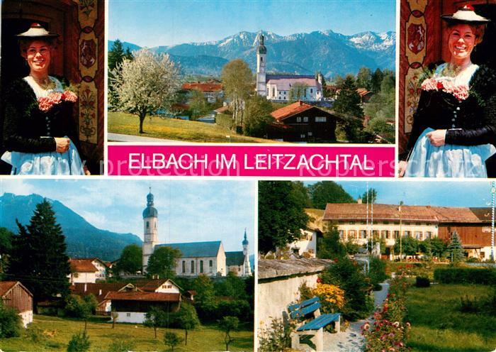 Elbach Miesbach Ortsansicht mit Kirche Leitzachtal Alpen Damen Trachten