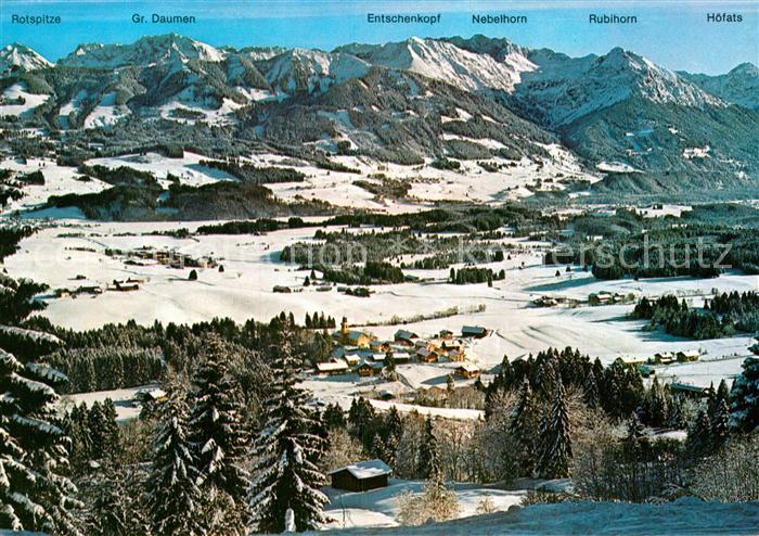 Ofterschwang Panorama Wintersportplatz Allgaeuer Alpen