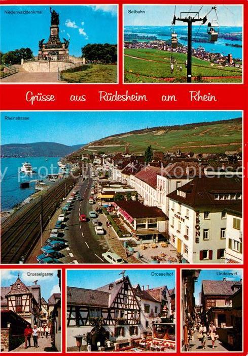 Ruedesheim Rhein Niederwalddenkmal Seilbahn Rheinstrasse Drosselgasse Drosselhof