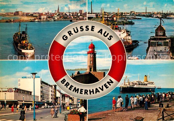 Bremerhaven Hafen Leuchtturm Faehre Nordsee Zeitung Gebaeude