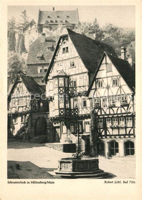 Miltenberg Main Schnatterloch Brunnen Fachwerkhaeuser