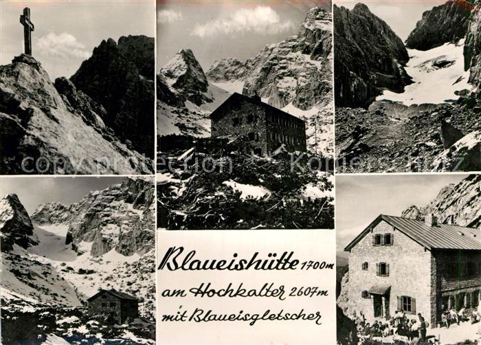 Blaueishuette Berchtesgaden Berghaus am Hochkalter Blaueisgletscher Gebirgspanor
